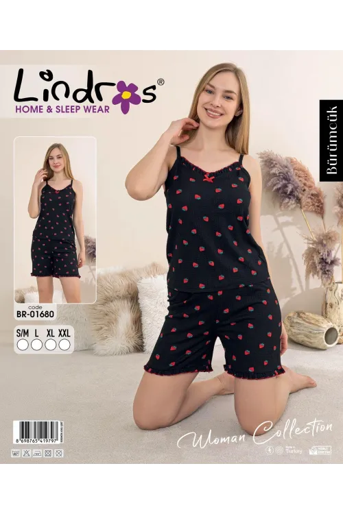 ieg™ Lindros BR-01680 Kadın İp Askılı Bürümcük Şortlu Takım