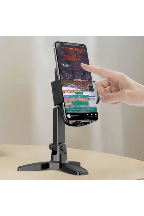 ieg™  Masaüstü Telefon Standı 360 Derece Dönebilen Başlıklı Ayaklı Telefon Tripodu