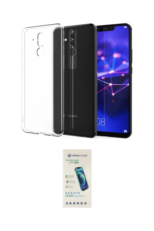 ieg™ Mate 20 Lite Kılıf Zirve Doku - Şeffaf Pasifik Cam Ekran Koruyucu