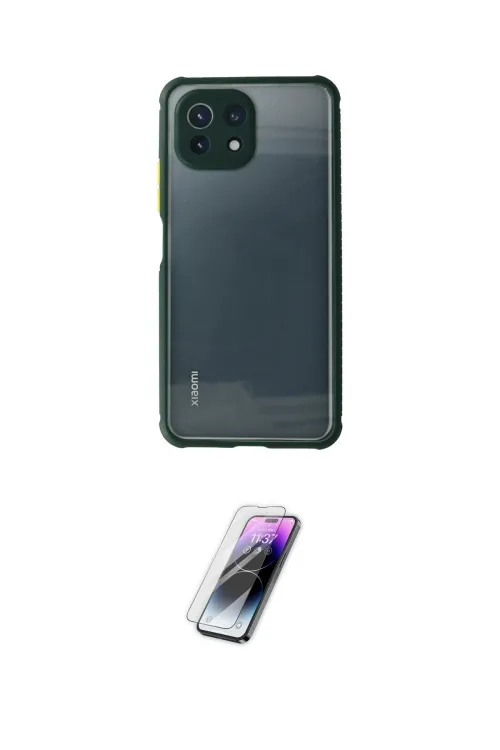 ieg™ Mİ 11 Lite Kılıf Nova Asil Özel Seri - Şeffaf Pasifik Cam Ekran Koruyucu