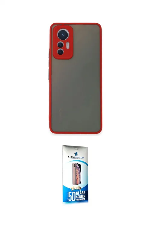 ieg™ Mi 12 Lite Kılıf Ahenk Çizgi Serisi - Siyah 5D Eko Cam Ekran Koruyucu