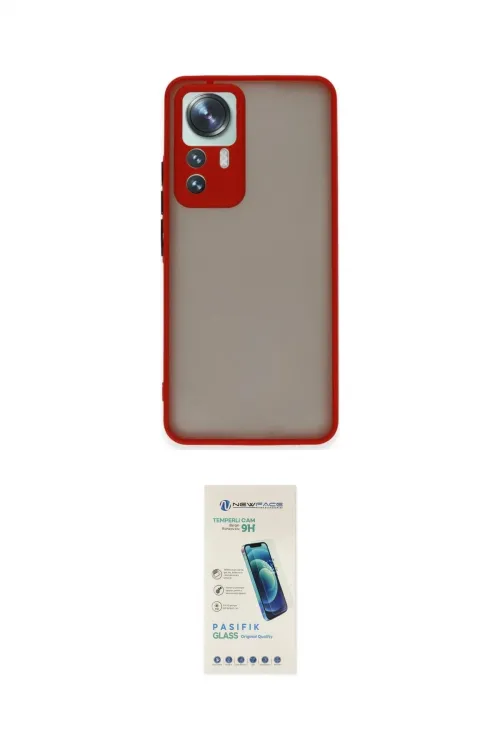 ieg™ Mi 12T Pro Kılıf Ahenk Çizgi Serisi - Şeffaf Pasifik Cam Ekran Koruyucu