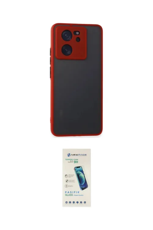 ieg™ Mi 13T Pro Kılıf Ahenk Çizgi Serisi - Şeffaf Pasifik Cam Ekran Koruyucu