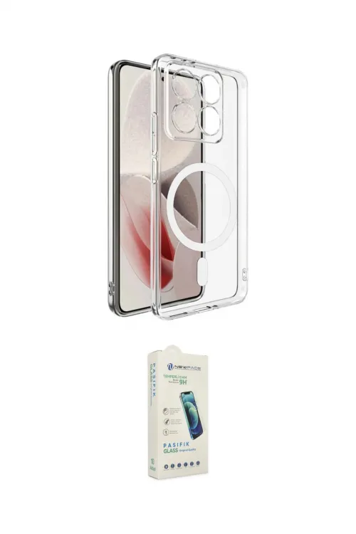 ieg™ Mi 14T Pro Kılıf Ahenk Minimal Serisi - Şeffaf Pasifik Cam Ekran Koruyucu