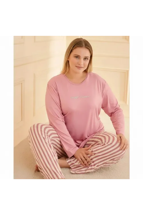ieg™ Mihra 50802 Kadın Battal Milan O Yaka Pijama Takımı