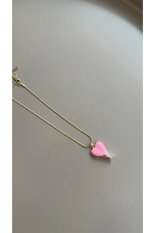 IEG - Mineli Kalp Kolye - Pembe