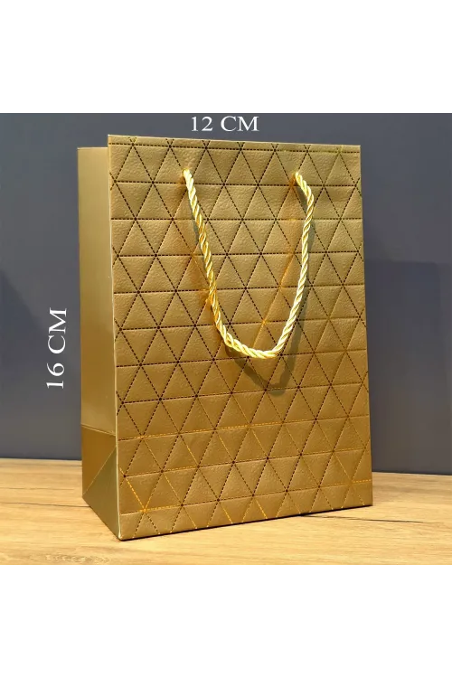 Mini Boy Gold Karton Hediye Çantası
