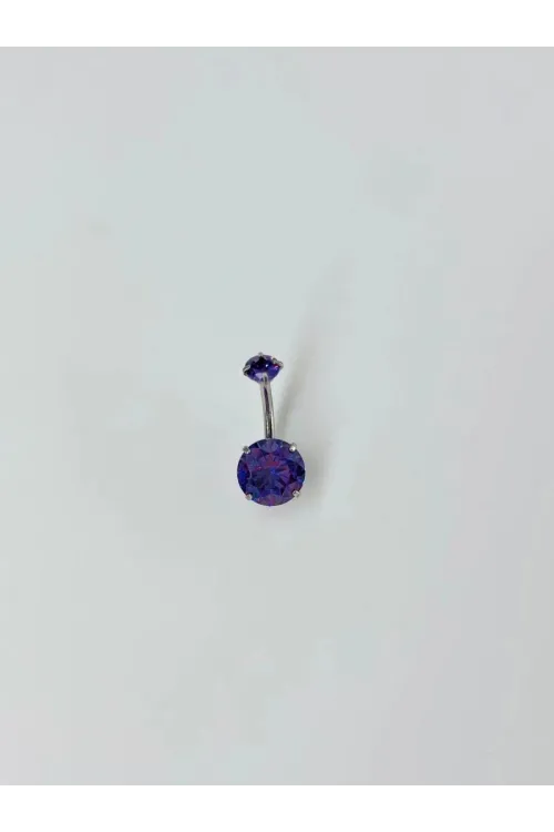IEG - Mor Taşlı Göbek Piercing