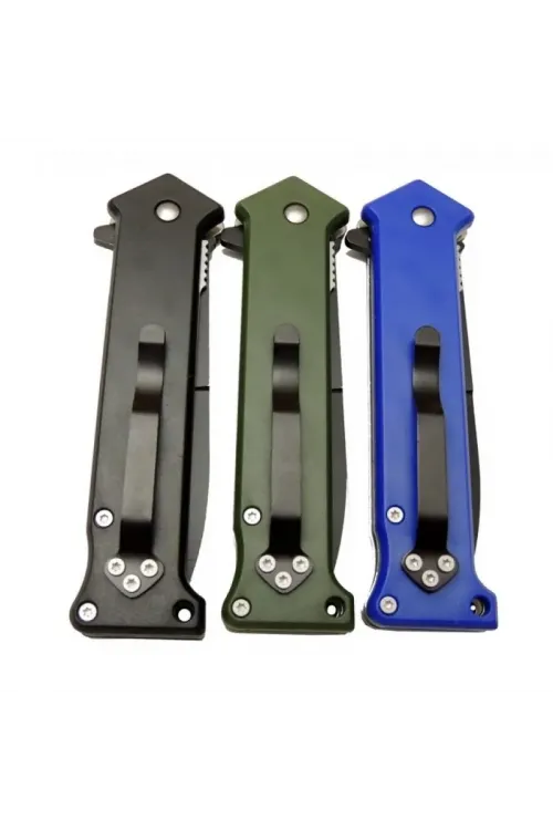 ieg™ Mtech 4352 Mavi Bas - Çek Kamp Çakı 20cm- Otomatik, Kemerlikli