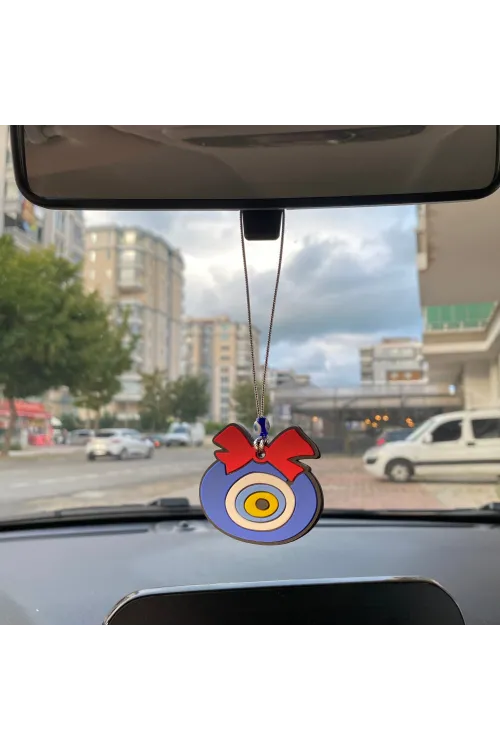 Nazar Boncuklu Silikon Dikiz Ayna Süsü