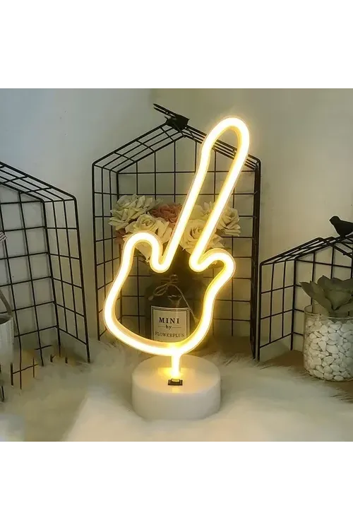 Neon Gitar Masa Lambası