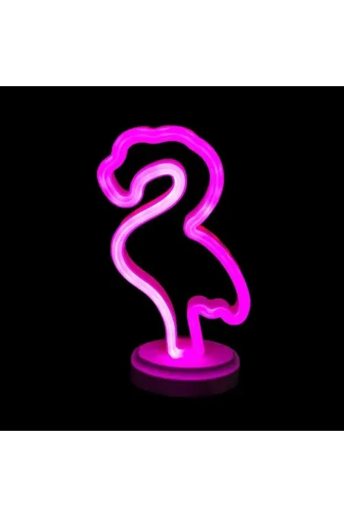 Neon Işıklı Flamingo Masa Gece Lambası