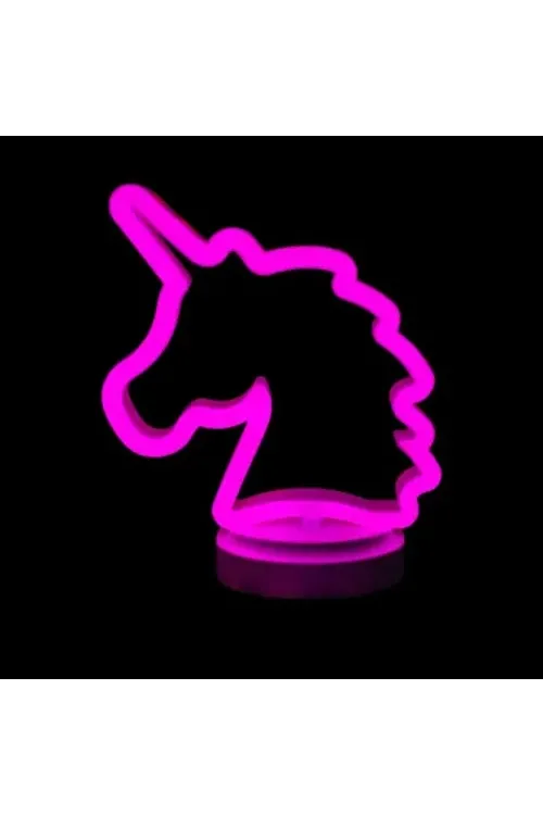Neon Işıklı Unicorn Masa Gece Lambası