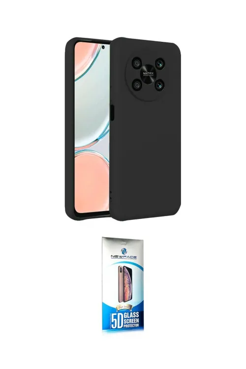 ieg™ Nova Y90 Kılıf Kozmos Yansıma Özel Seri - Siyah 5D Eko Cam Ekran Koruyucu