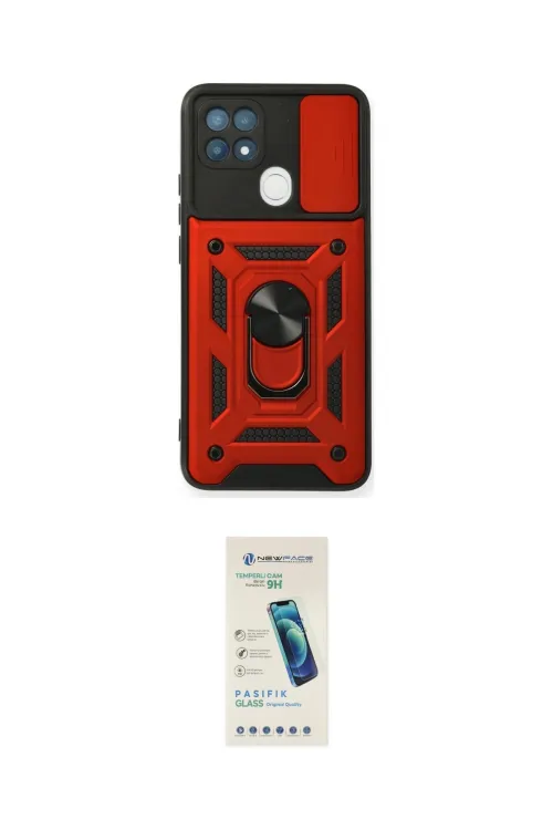 ieg™ Oppo A15 Kılıf Ahenk Klasik - Şeffaf Pasifik Cam Ekran Koruyucu