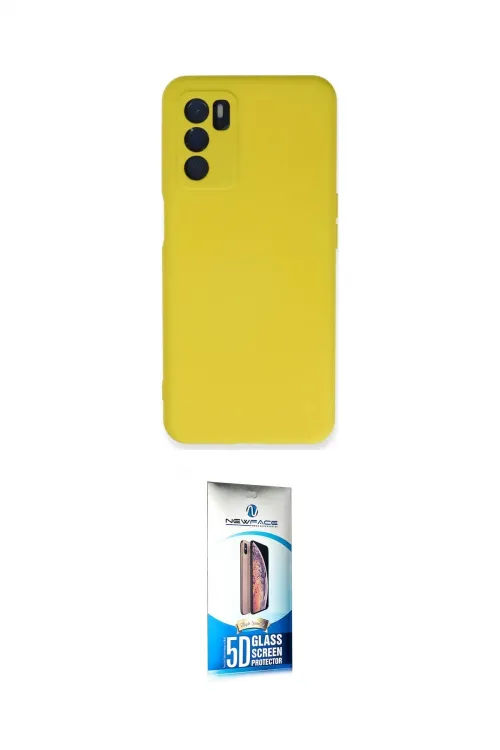 ieg™ Oppo A16 Kılıf Ahenk Serisi - Siyah 5D Eko Cam Ekran Koruyucu