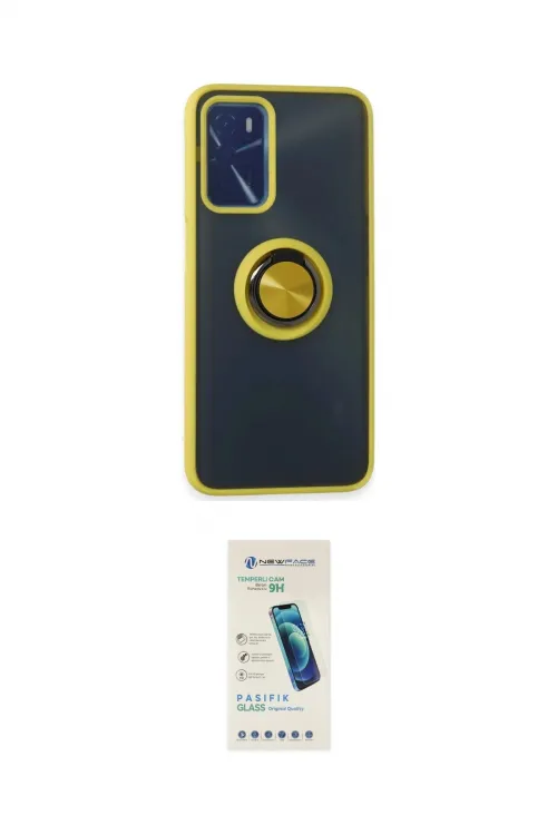 ieg™ Oppo A16 Kılıf Yörünge Çizgi - Şeffaf Pasifik Cam Ekran Koruyucu