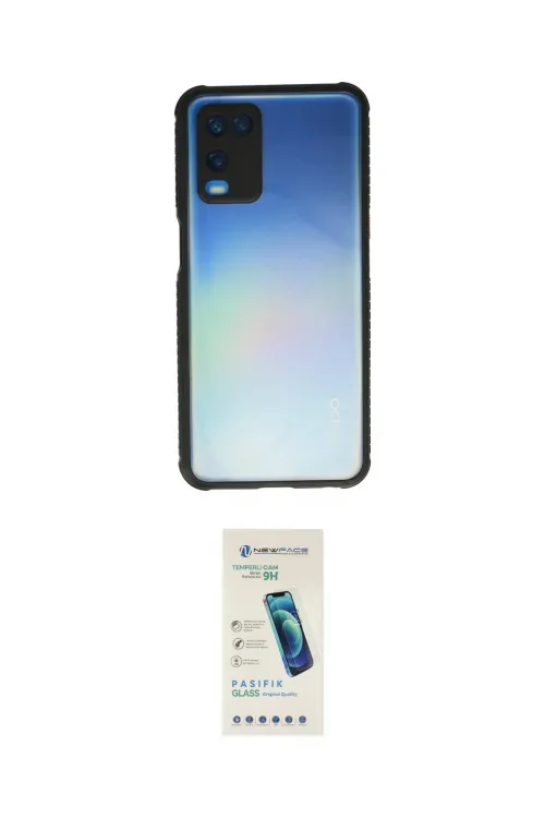 ieg™ Oppo A54 4G Kılıf Nova Asil Özel Seri - Şeffaf Pasifik Cam Ekran Koruyucu