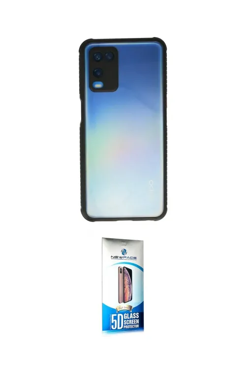 ieg™ Oppo A54 4G Kılıf Nova Asil Özel Seri - Siyah 5D Eko Cam Ekran Koruyucu