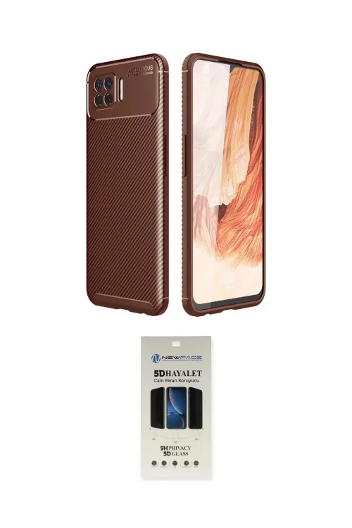 ieg™ Oppo A73 Kılıf Eksen Form Prime - Siyah 5D Hayalet Cam Ekran Koruyucu