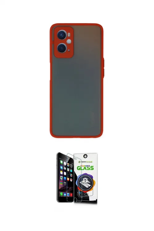ieg™ Oppo A96 Kılıf Ahenk Çizgi Serisi - Şeffaf Temperli Cam Ekran Koruyucu
