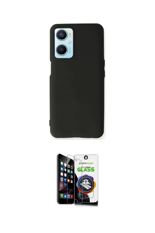 ieg™ Oppo A96 Kılıf Kozmos Yansıma Özel Seri - Şeffaf Temperli Cam Ekran Koruyucu