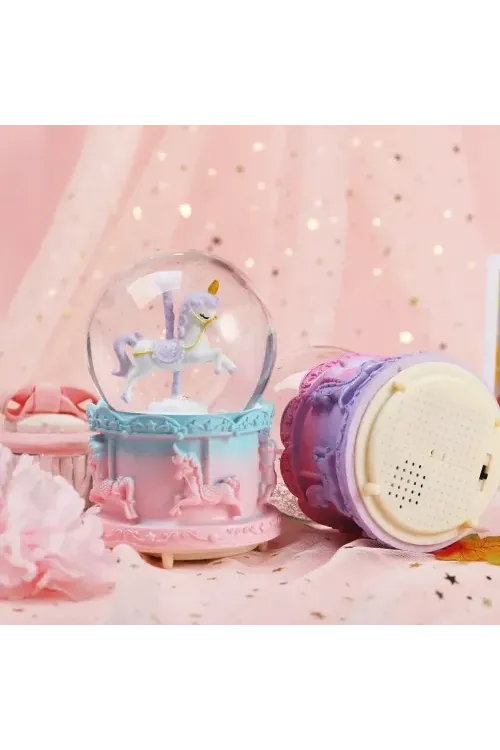 Orta Boy Işıklı Unicorn Kar Küresi