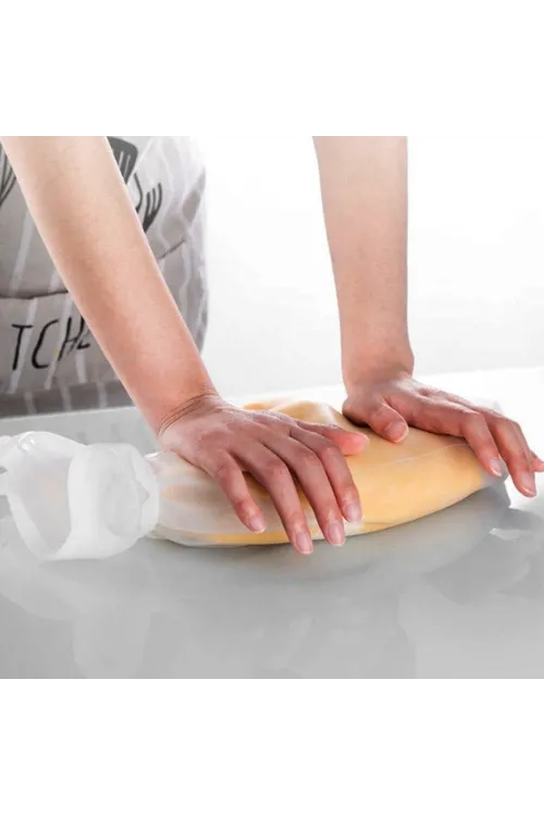 ieg™  Orta Hamur Torbası Silikon Şeffaf Hamur Yoğurma Torbası Ekmek Makarna Mantı  Hamuru Kolay Yo