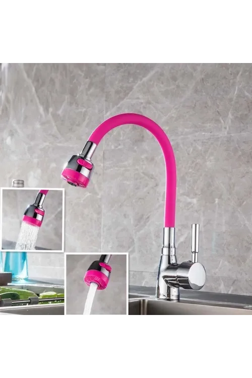 ieg™  Oynar Başlıklı Tasarruflu Kubar Musluk Borusu ve Başlığı  Pembe