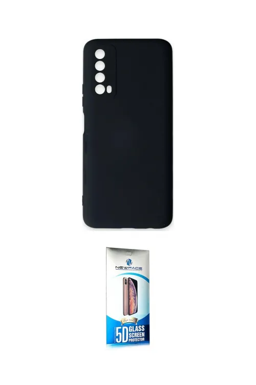 ieg™ P Smart 2021 Kılıf Ahenk Serisi - Siyah 5D Eko Cam Ekran Koruyucu