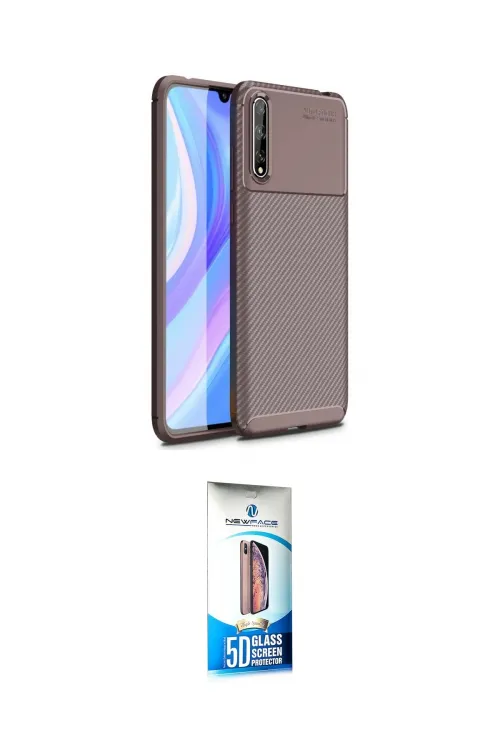 ieg™ P Smart S Kılıf Eksen Form Prime - Siyah 5D Eko Cam Ekran Koruyucu