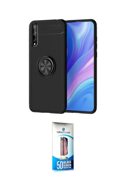 ieg™ P Smart S Kılıf Yankı Form Prime - Siyah 5D Eko Cam Ekran Koruyucu