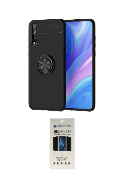 ieg™ P Smart S Kılıf Yankı Form Prime - Siyah 5D Hayalet Cam Ekran Koruyucu