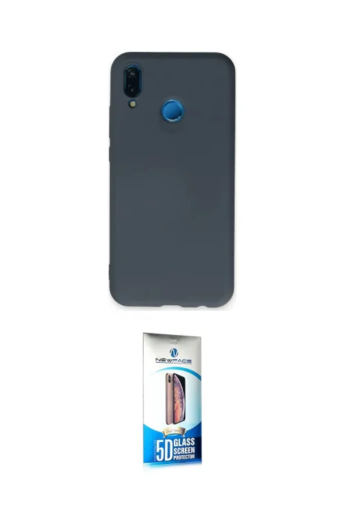 ieg™ P20 Lite Kılıf Ahenk Serisi - Siyah 5D Eko Cam Ekran Koruyucu