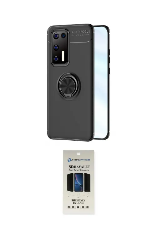 ieg™ P40 Kılıf Yankı Form Prime - Siyah 5D Hayalet Cam Ekran Koruyucu