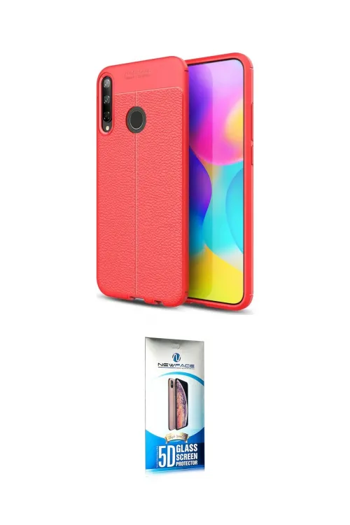 ieg™ P40 Lite E Kılıf Doruk Klasik Özel Seri - Siyah 5D Eko Cam Ekran Koruyucu