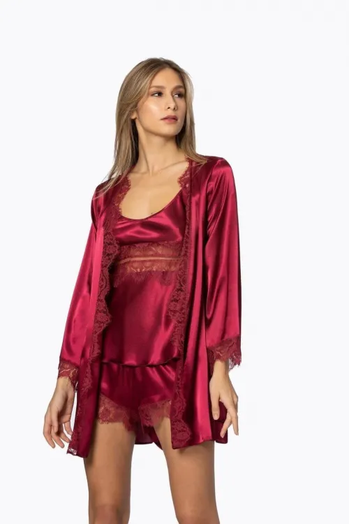 ieg™ Pierre Cardin 2490 Bayan Sabahlıklı Saten Şort Takım