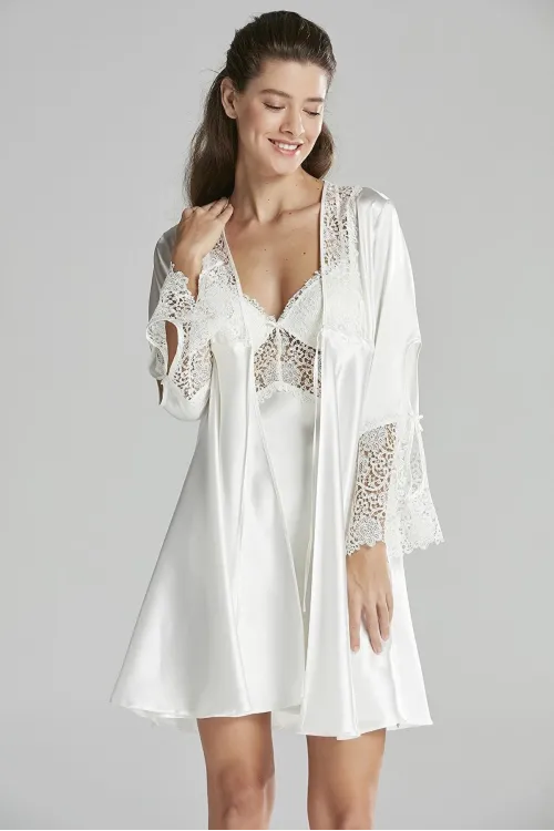 ieg™ Pierre Cardin 6625 Kısa Gecelikli 6lı İpek Set