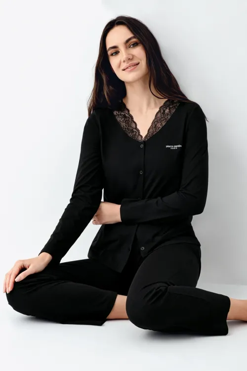 ieg™ Pierre Cardin 9116-S Kadın Önü Düğmeli  Pijama Takımı