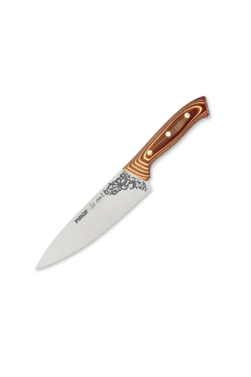 ieg™ Pirge 32160 Elite Şef Bıçağı 19 cm - Perçinli Kahverengi Kompozit Sap