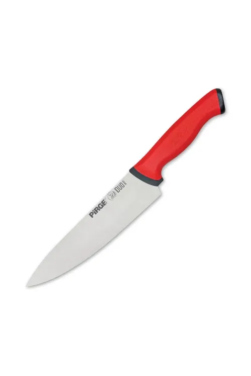 ieg™ Pirge 34161 Duo Şef Bıçağı 21 cm - Kırmızı Kaymaz Sap