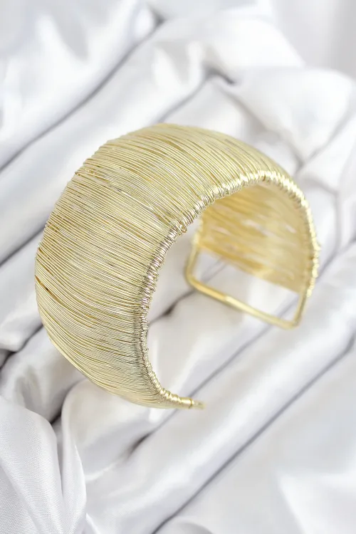 Pirinç Tel Sarma Model Gold Renk Kadın Bileklilk TJ-BB7893