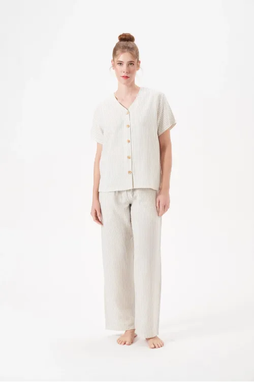 ieg™ PJS 29098 Kadın Düğmeli Pijama Takım
