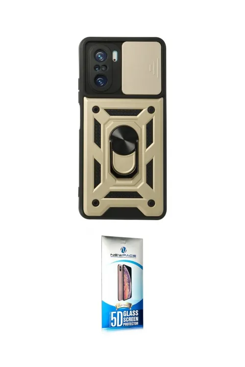 ieg™ Poco F3 Kılıf Ahenk Klasik - Siyah 5D Eko Cam Ekran Koruyucu