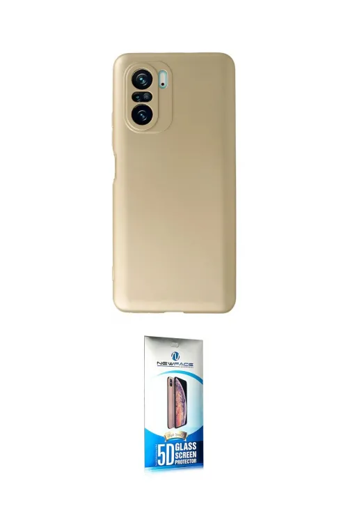 ieg™ Poco F3 Kılıf Kozmos Yansıma Özel Seri - Siyah 5D Eko Cam Ekran Koruyucu