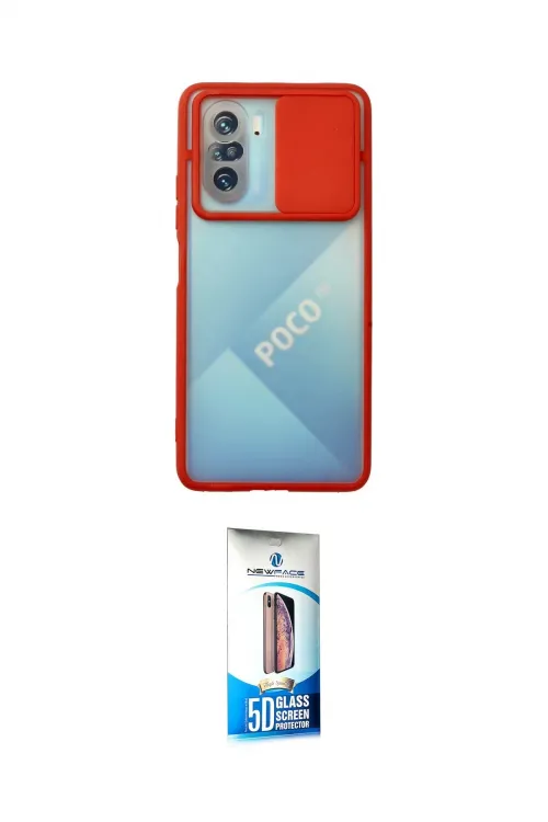 ieg™ Poco F3 Kılıf Vadi Çizgi - Siyah 5D Eko Cam Ekran Koruyucu