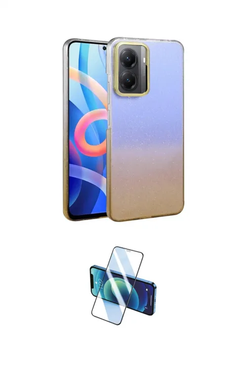 ieg™ Poco X7 Pro Kılıf Kıvılcım Minimal Özel Seri - Siyah 3D Antistatik Cam Ekran Koruyucu