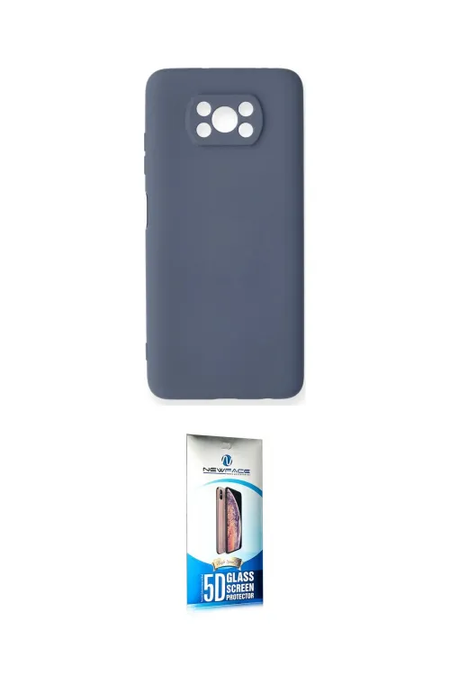 ieg™ Pocophone X3 Kılıf Ahenk Serisi - Siyah 5D Eko Cam Ekran Koruyucu