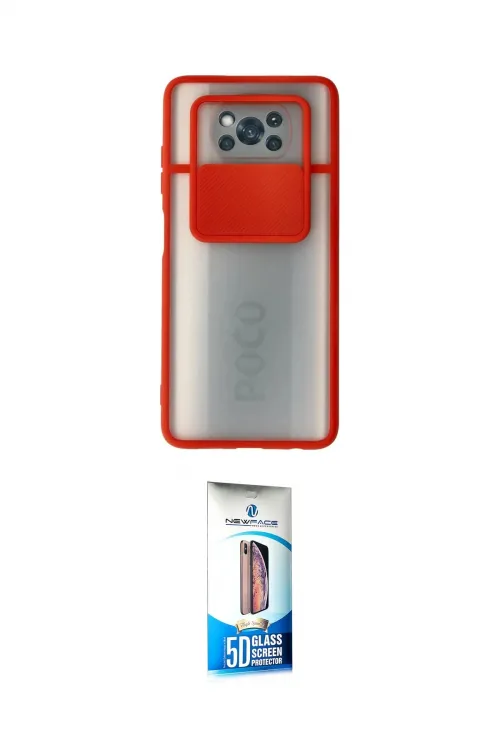 ieg™ Pocophone X3 Kılıf Vadi Çizgi - Siyah 5D Eko Cam Ekran Koruyucu