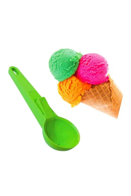 ieg™  Pratik Mandallı Plastik Dondurma Servis Sunum Kepçesi Kaşığı